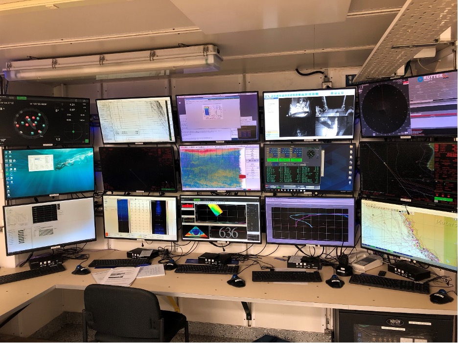 A wall with 15 different monitors arranged in a grid, each displaying a different type of data.