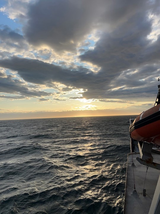 A sunset over the ocean