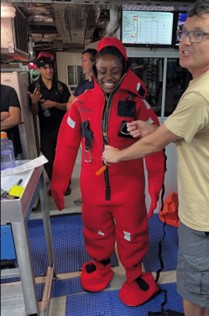 wearing a gumby emmersion suit