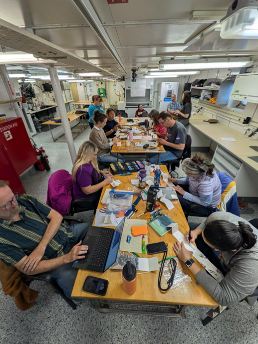 the group working on an art project