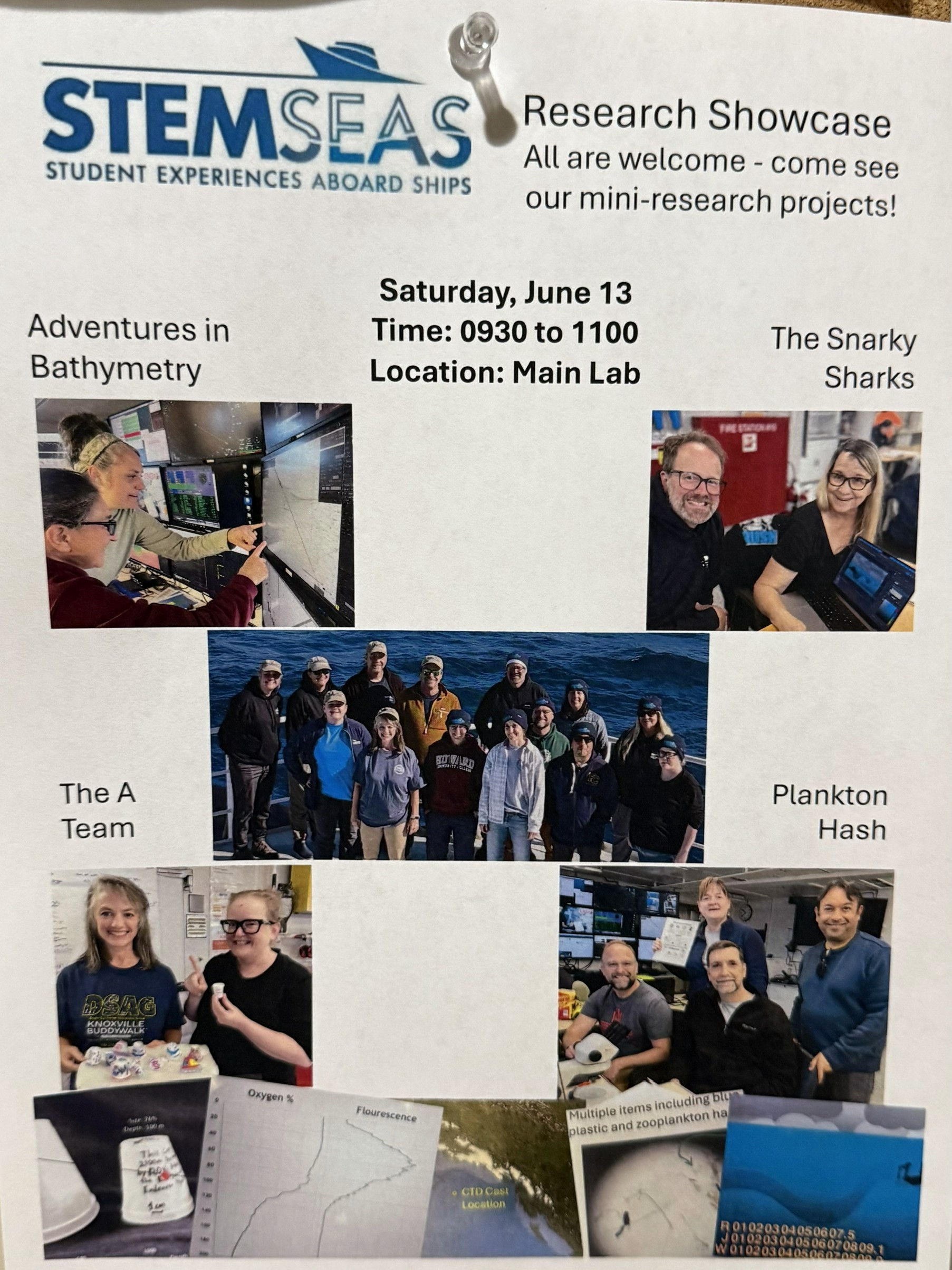 flyer with the group names and photos