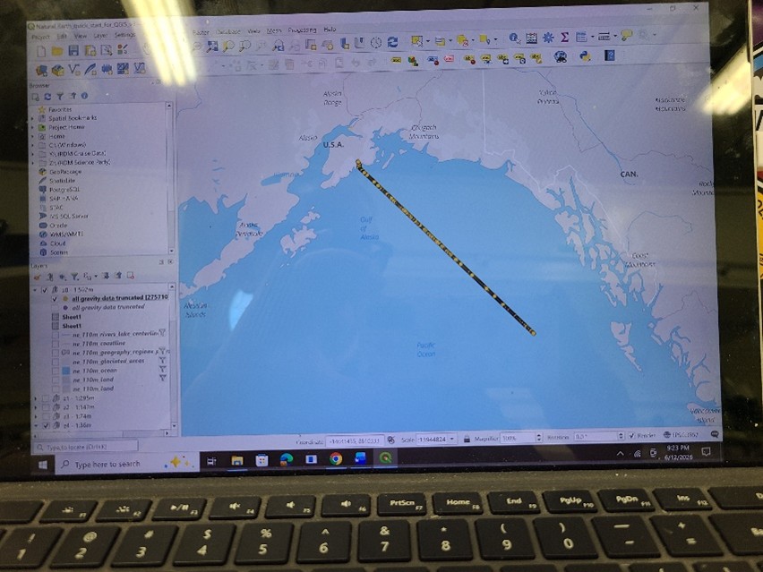 a map with the ship's route